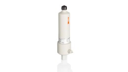 <p>Amortiguador de pulsaciones / acumulador de membrana para bombas dosificadoras de baja presión</p>